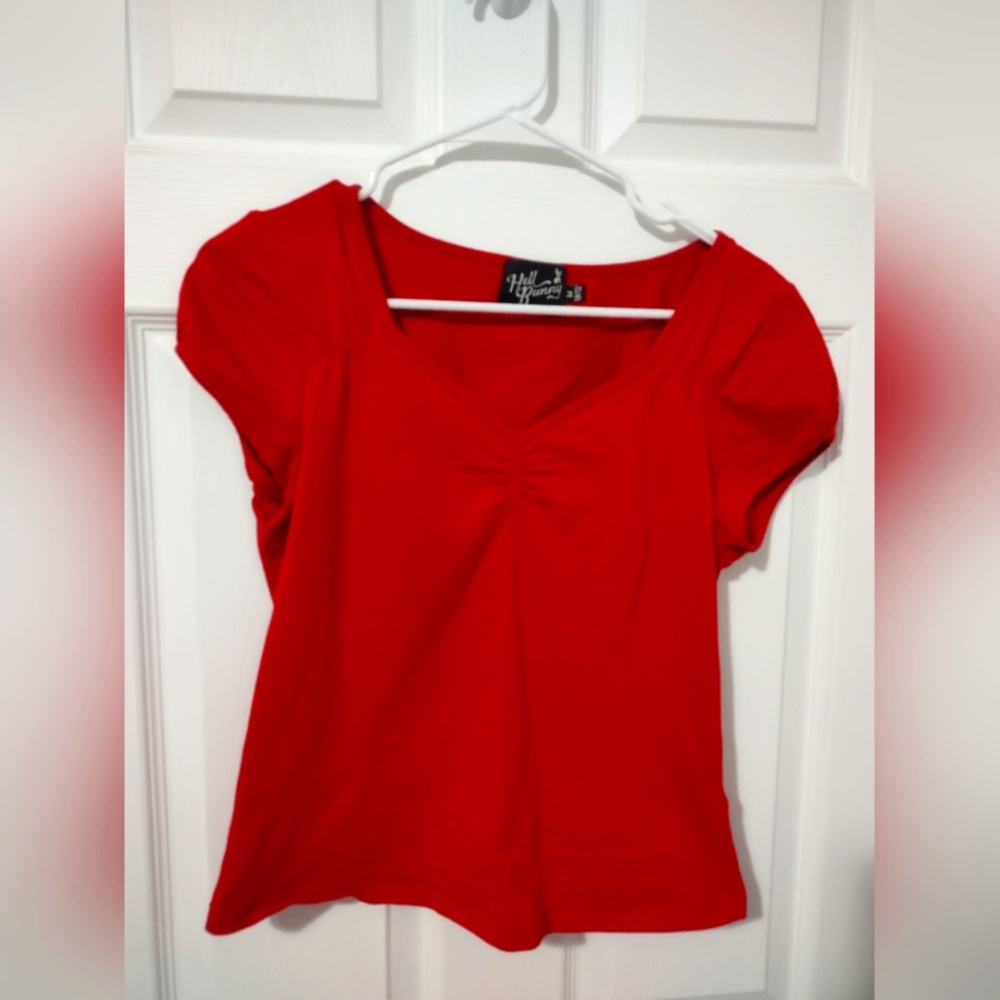 Hell Bunny Puffsleeve T-shirt Knit Top size M